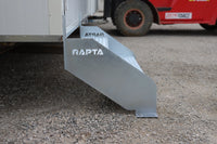 RAPTA Heavy Duty Steel Steps – Double Tread - side view - attached to modular building