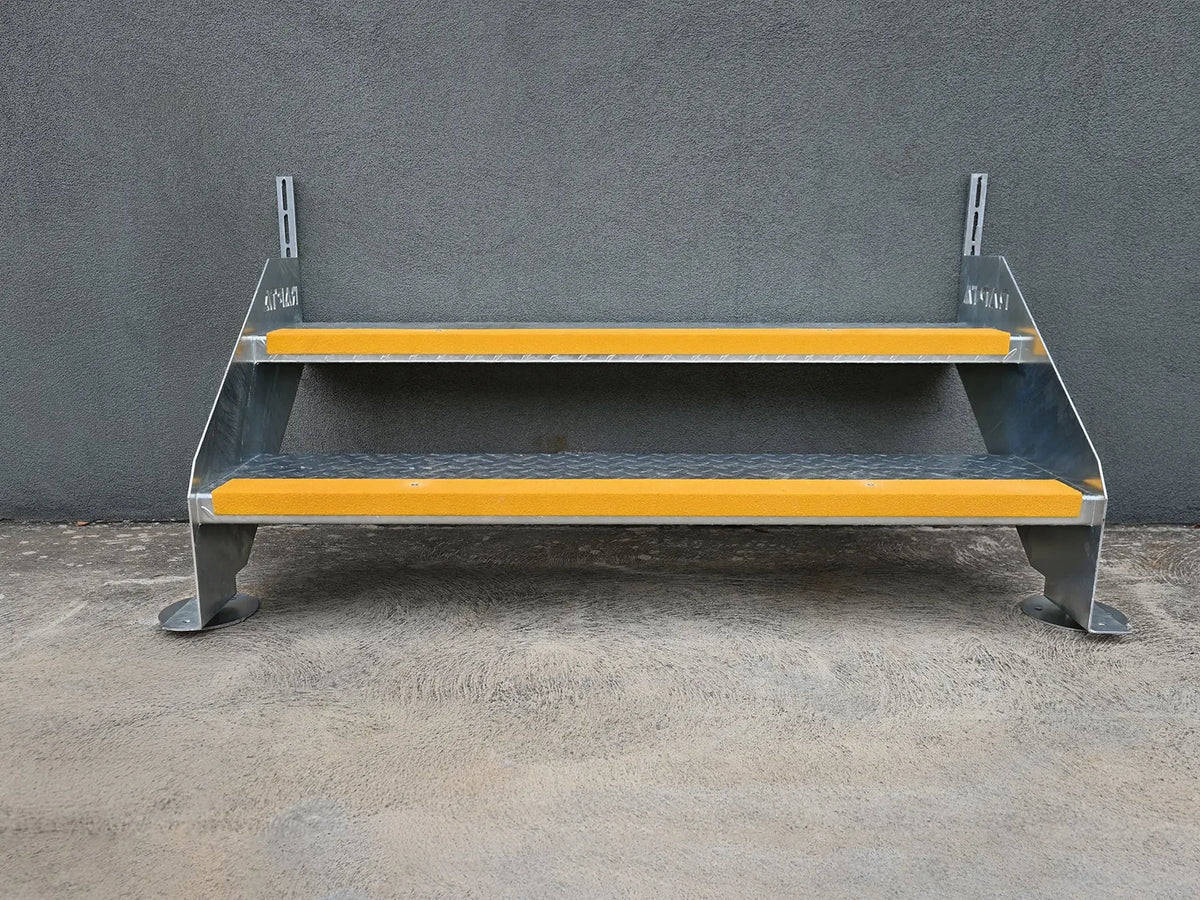 RAPTA Heavy Duty Steel Steps – Double Tread with yellow non-slip nosing