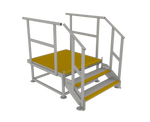 RAPTA Heavy Duty Steel Platform SS20 at 525 mm finished floor level with double-tread steel steps and handrails