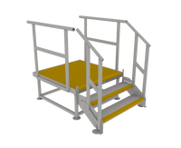 RAPTA Heavy Duty Steel Platform SS20 at 525 mm finished floor level with double-tread steel steps and handrails