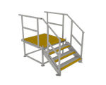 RAPTA Heavy Duty Steel Platform SS30 at 700 mm finished floor level with triple-tread steel steps and handrails