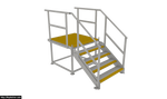 RAPTA Heavy Duty Steel Platform SS40 at 875 mm finished floor level with four-tread steel steps and handrails