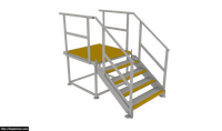 RAPTA Heavy Duty Steel Platform SS40 at 875 mm finished floor level with four-tread steel steps and handrails