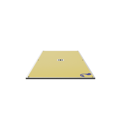 Interactive 3D model of a RAPTA 2.4 x 1.2 x 25mm yellow anti-slip road plate.