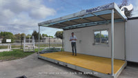 RaptaCover™ modular covered walkway and roof-over system overview video.