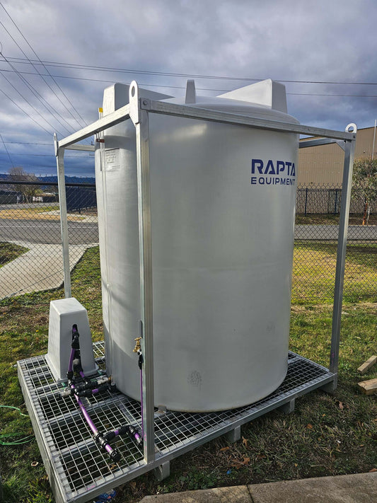 RAPTA 5,000L Water Supply Skid with pre-plumbed pressure pump, galvanised frame and lifting points
