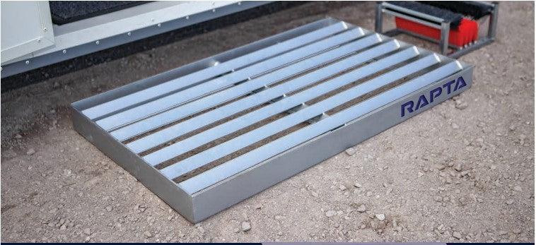 RAPTA galvanised steel boot grate for cleaning mud and debris from work boots.