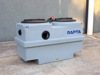 RAPTA MiniLift 300 viewed from an alternative angle, showing twin access lids, inlet openings and power connection.