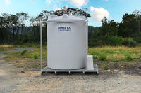RAPTA 5,000L Water Supply Skid front view with galvanised frame and integrated pump housing